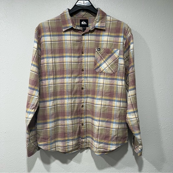 Quiksilver Other - Quicksilver Men’s Ensign Classic Long Sleeve Flannel Plaid Shirt Button Size XXL